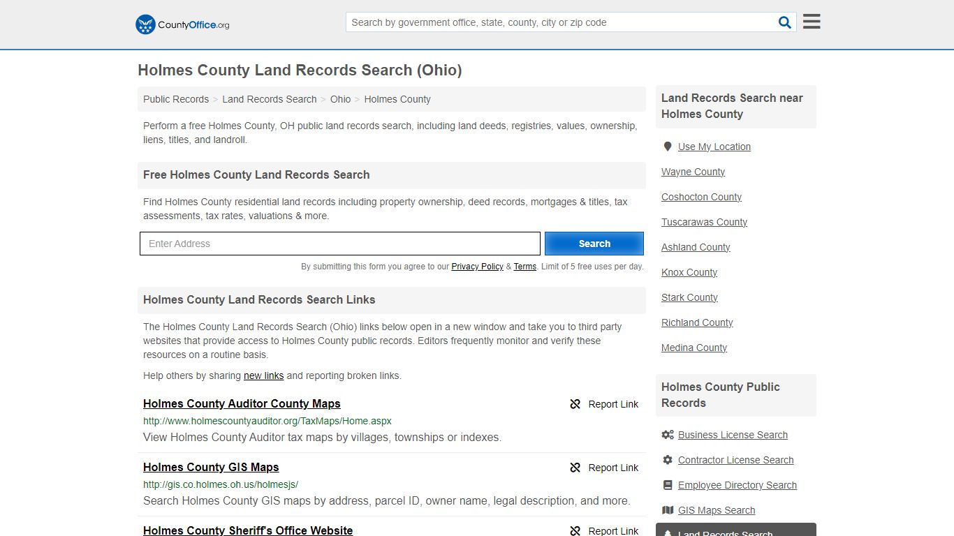 Holmes County Land Records Search (Ohio) - County Office