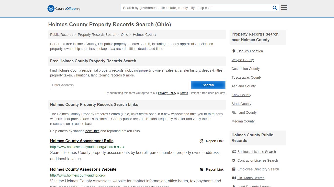 Holmes County Property Records Search (Ohio) - County Office